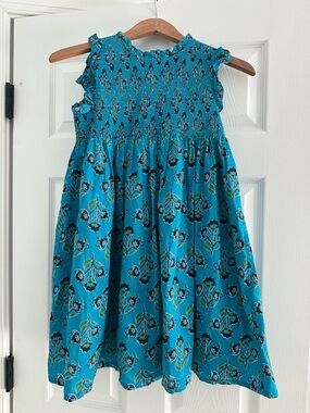 French Connection Size 10-12 Teal Floral Smocked Sundress
